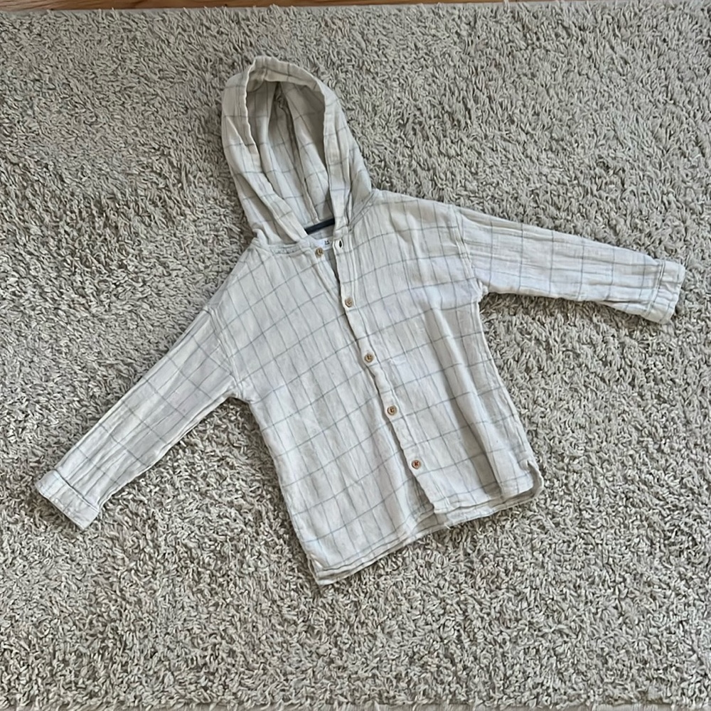Zara linen button down with hood